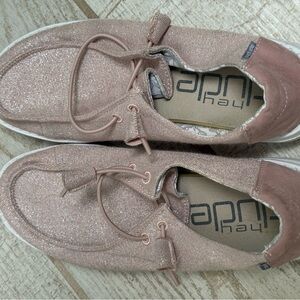 Hey Dude Sparkly Pink Shoes